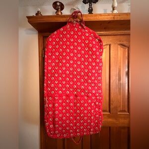 Quilted Floral Garment Bag in Vibrant Red